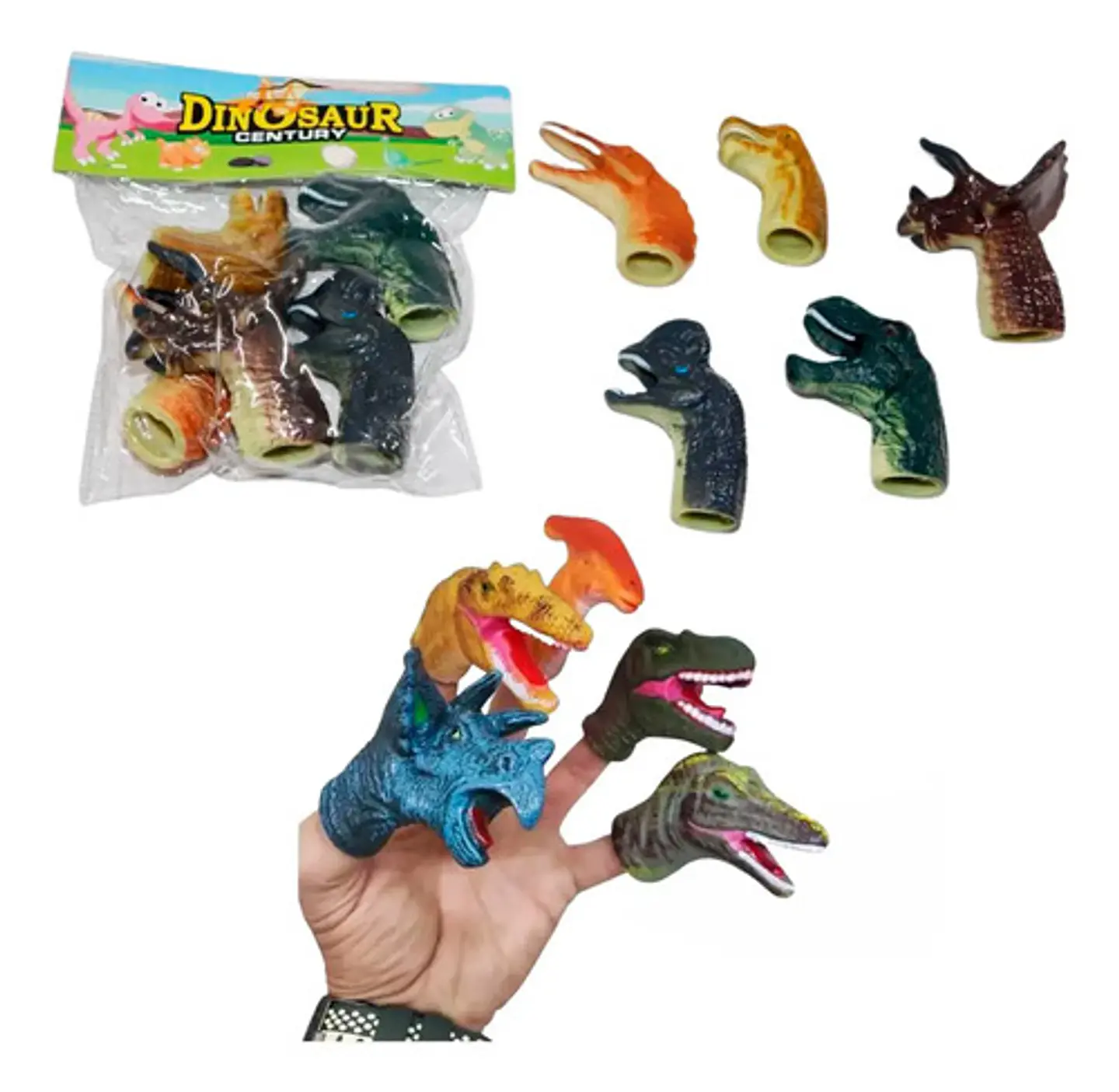  Títere Dinosaurio X 5 Para Dedos Regalo Niños  1
