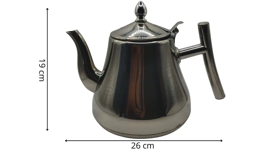 Tetera Acero Inoxidable 1 Litro Con Filtro Infusor Removible Moderna Resistente 6