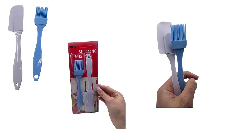 Set Espátula y Brocha de Silicona para Cocina Práctico 1