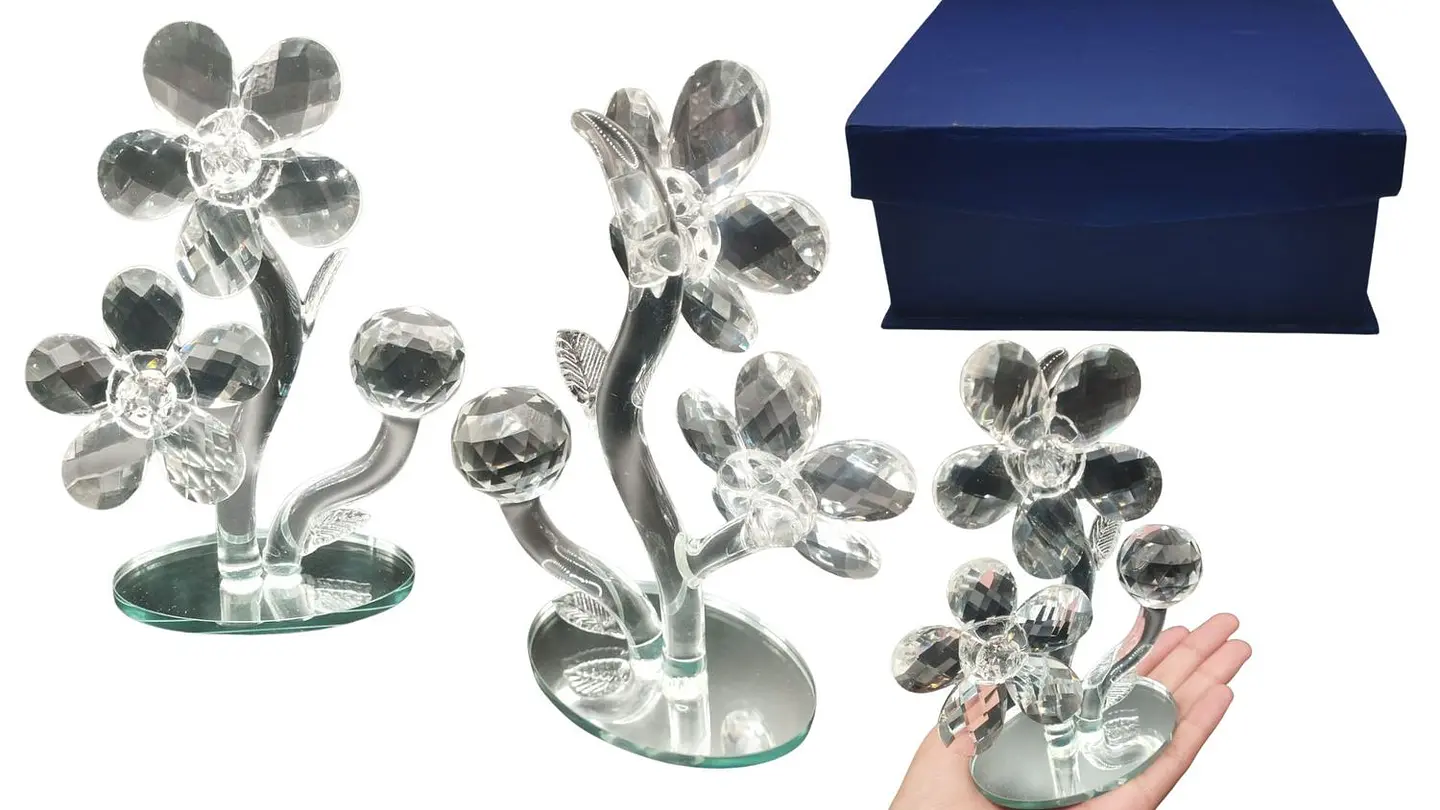 Flor Decorativa Transparente Tipo Cristal Elegante para Hogar 1