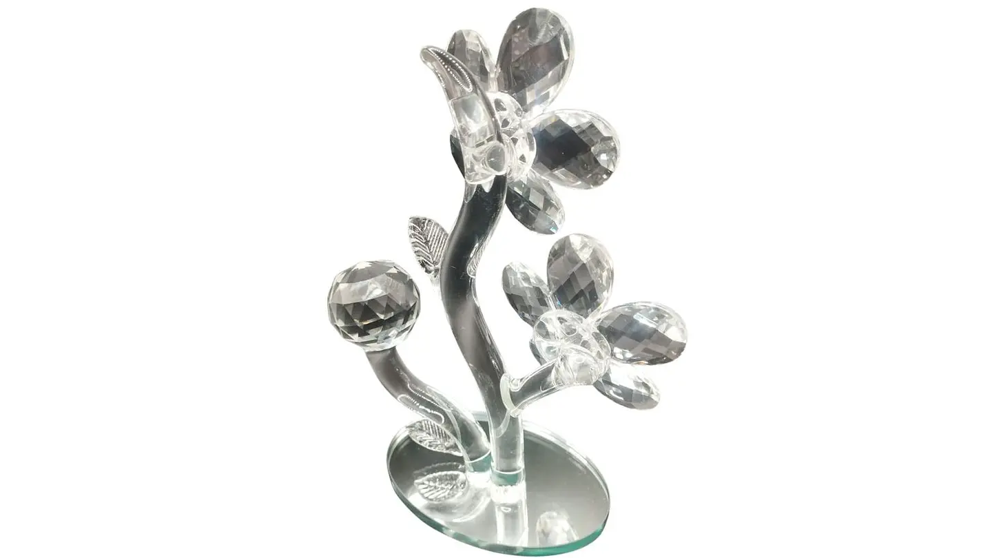 Flor Decorativa Transparente Tipo Cristal Elegante para Hogar 2