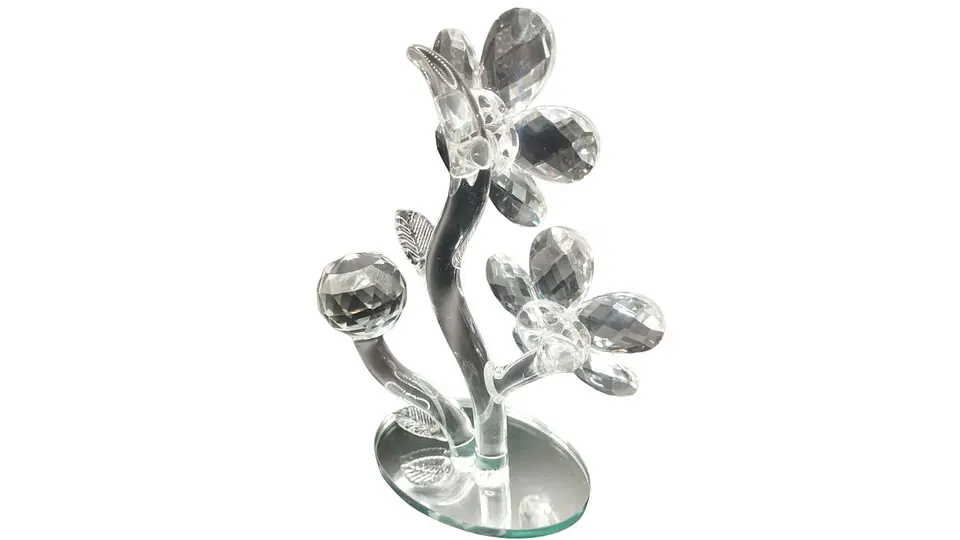 Flor Decorativa Transparente Tipo Cristal Elegante para Hogar 2