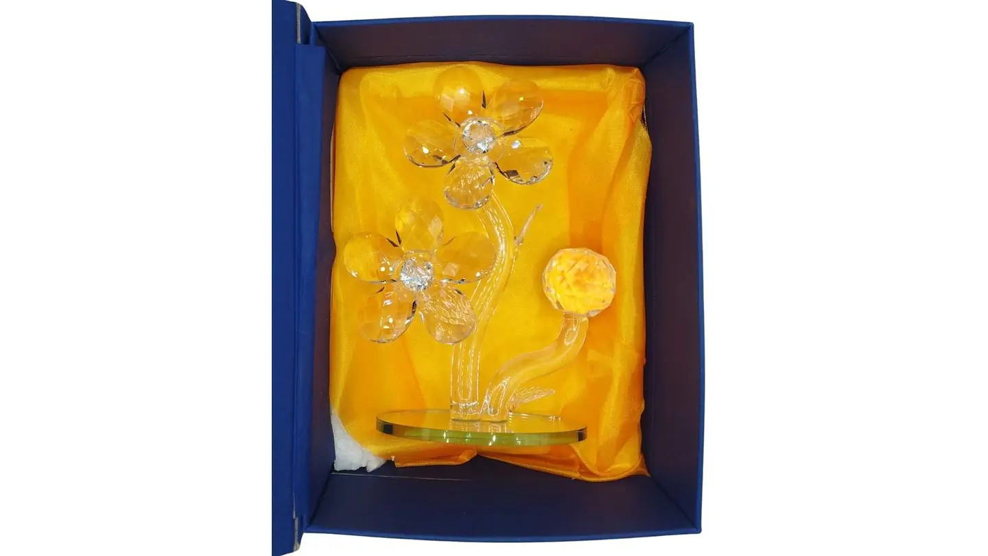 Flor Decorativa Transparente Tipo Cristal Elegante para Hogar 3