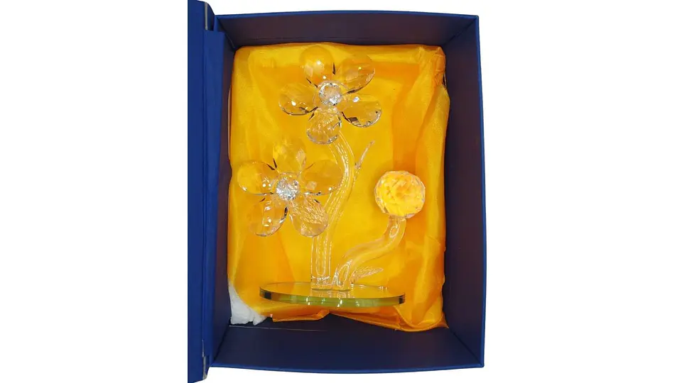 Flor Decorativa Transparente Tipo Cristal Elegante para Hogar 3