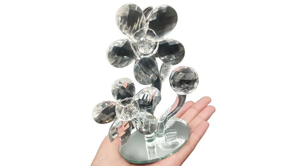 Flor Decorativa Transparente Tipo Cristal Elegante para Hogar 5