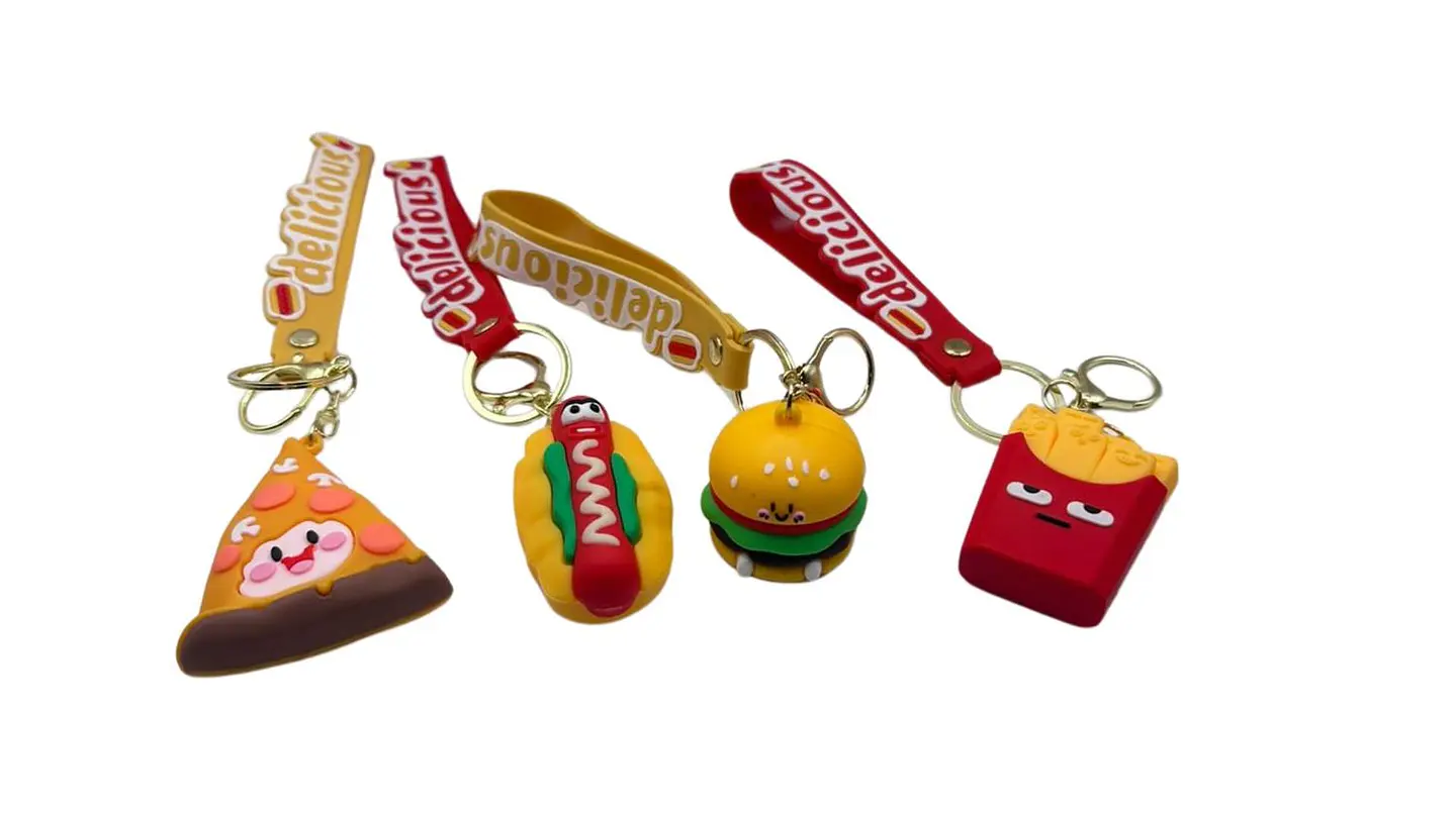 Set de 4 Llaveros Comida Rápida Diseño Divertido Moderno 2