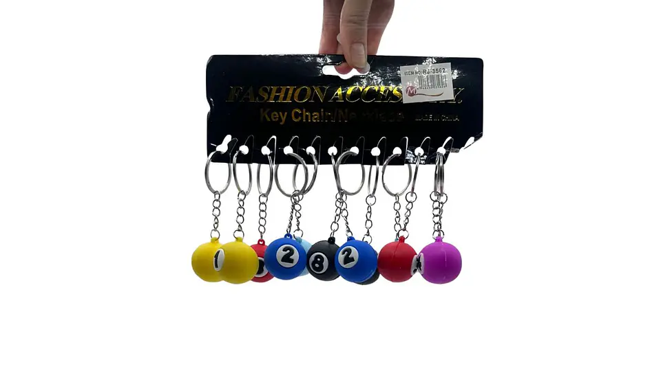 Set de 12 Llaveros Bolas de Billar Diseño Clásico Moderno 1