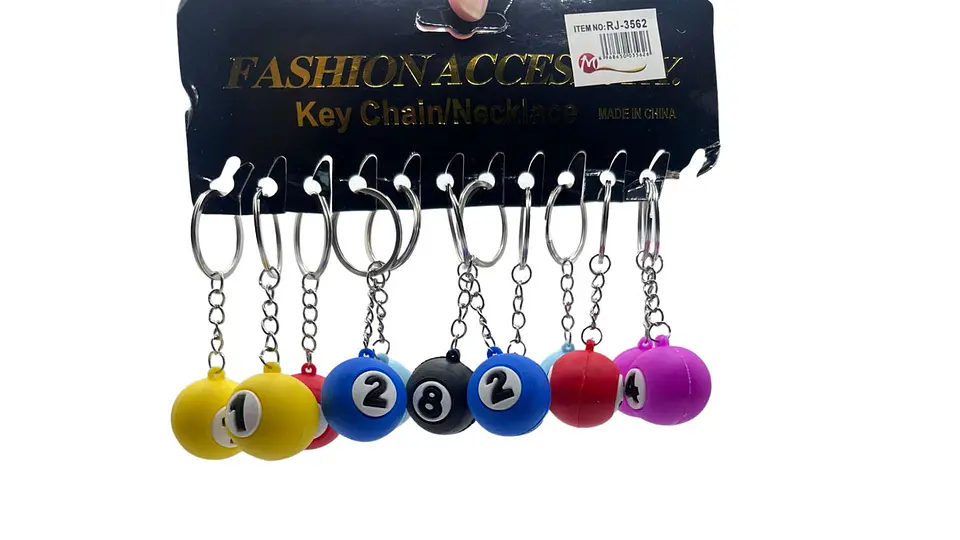 Set de 12 Llaveros Bolas de Billar Diseño Clásico Moderno 3