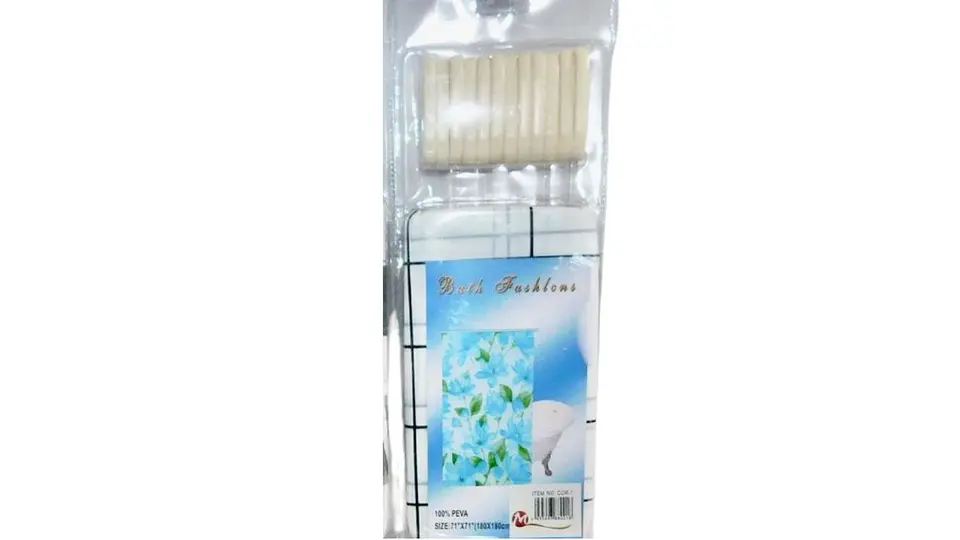 Cortina de Baño Bath Fashions PEVA Impermeable 4