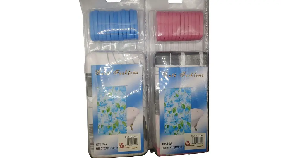 Cortina de Baño Bath Fashions PEVA Impermeable 5