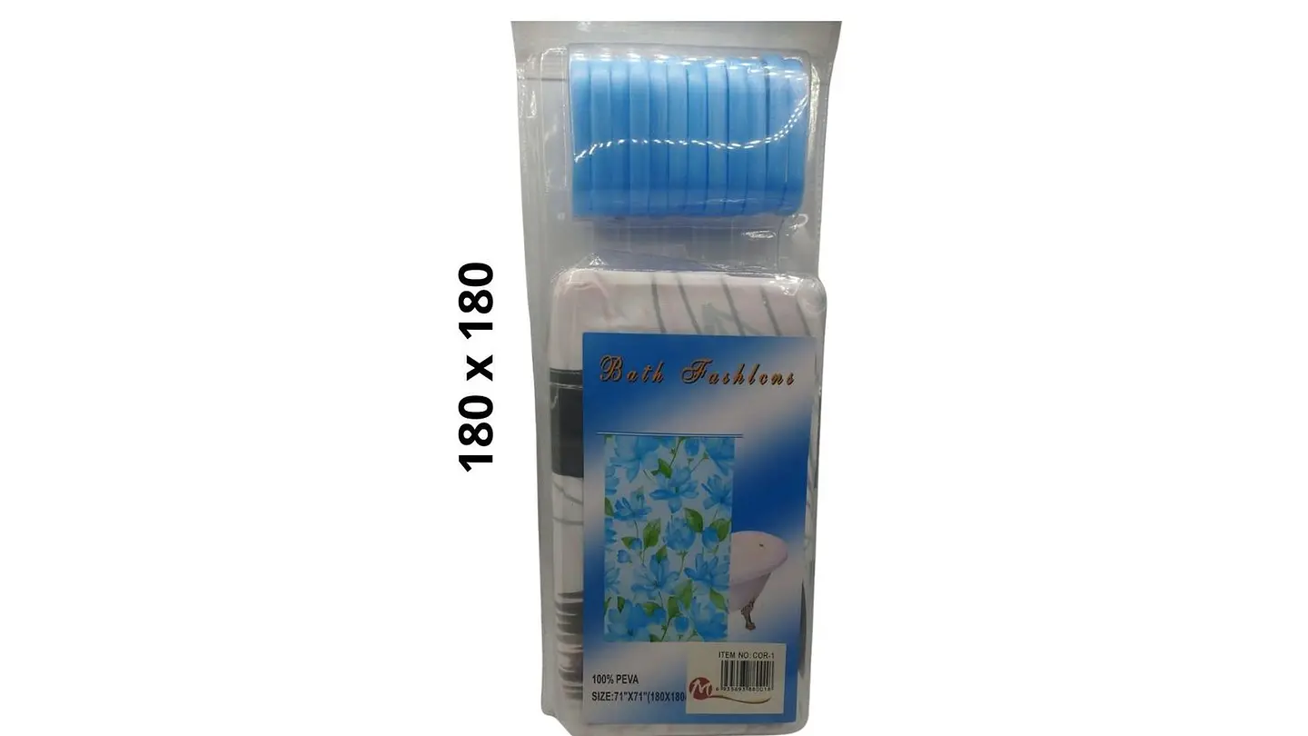 Cortina de Baño Bath Fashions PEVA Impermeable 6
