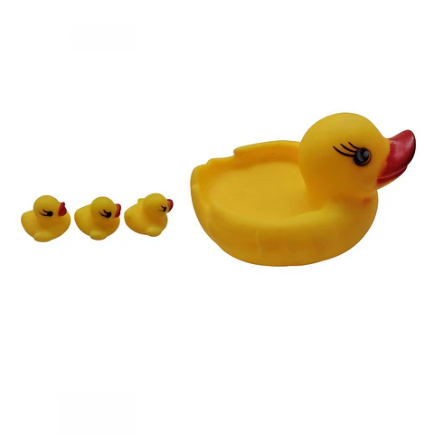 Set Patos De Goma Para Baño Mamá Pato Con 3 Patitos Amarillo