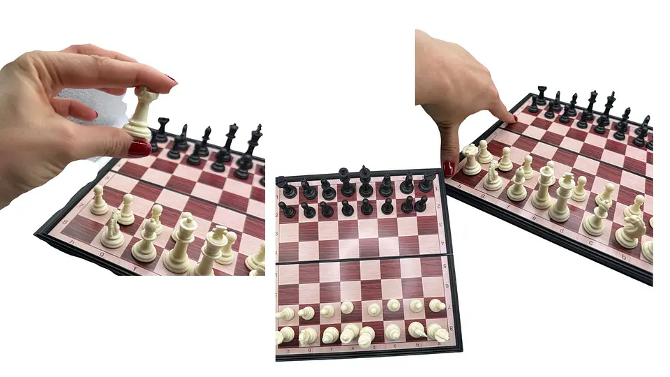 Ajedrez Mediano con Fichas Magnéticas Juego Portátil Moderno 1