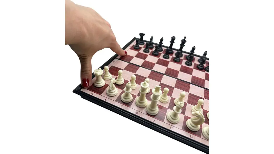 Ajedrez Mediano con Fichas Magnéticas Juego Portátil Moderno 3