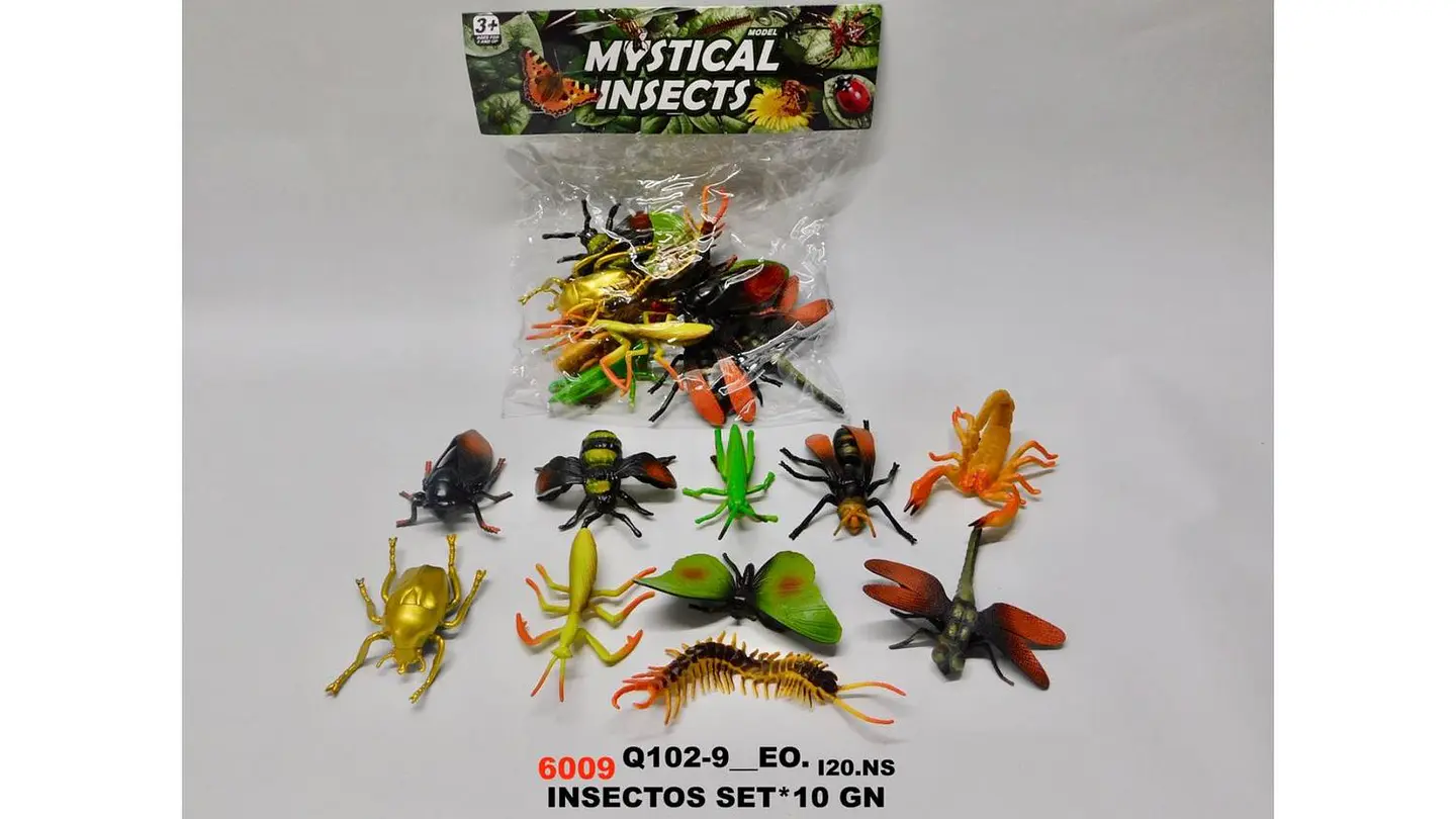 Juego de 10 Insectos de Plástico Figuras Educativas Moderno 7