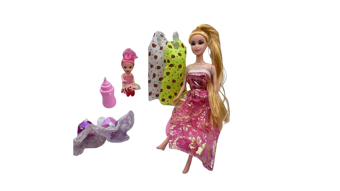 Muñeca con Bebé y Vestidos Juego de Moda para Niñas Moderno 2