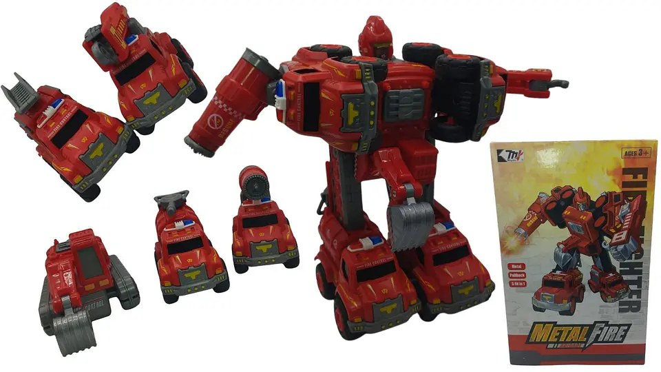 Transformable Metal Fire 6 En 1 Robot Vehículos De Bomberos 1