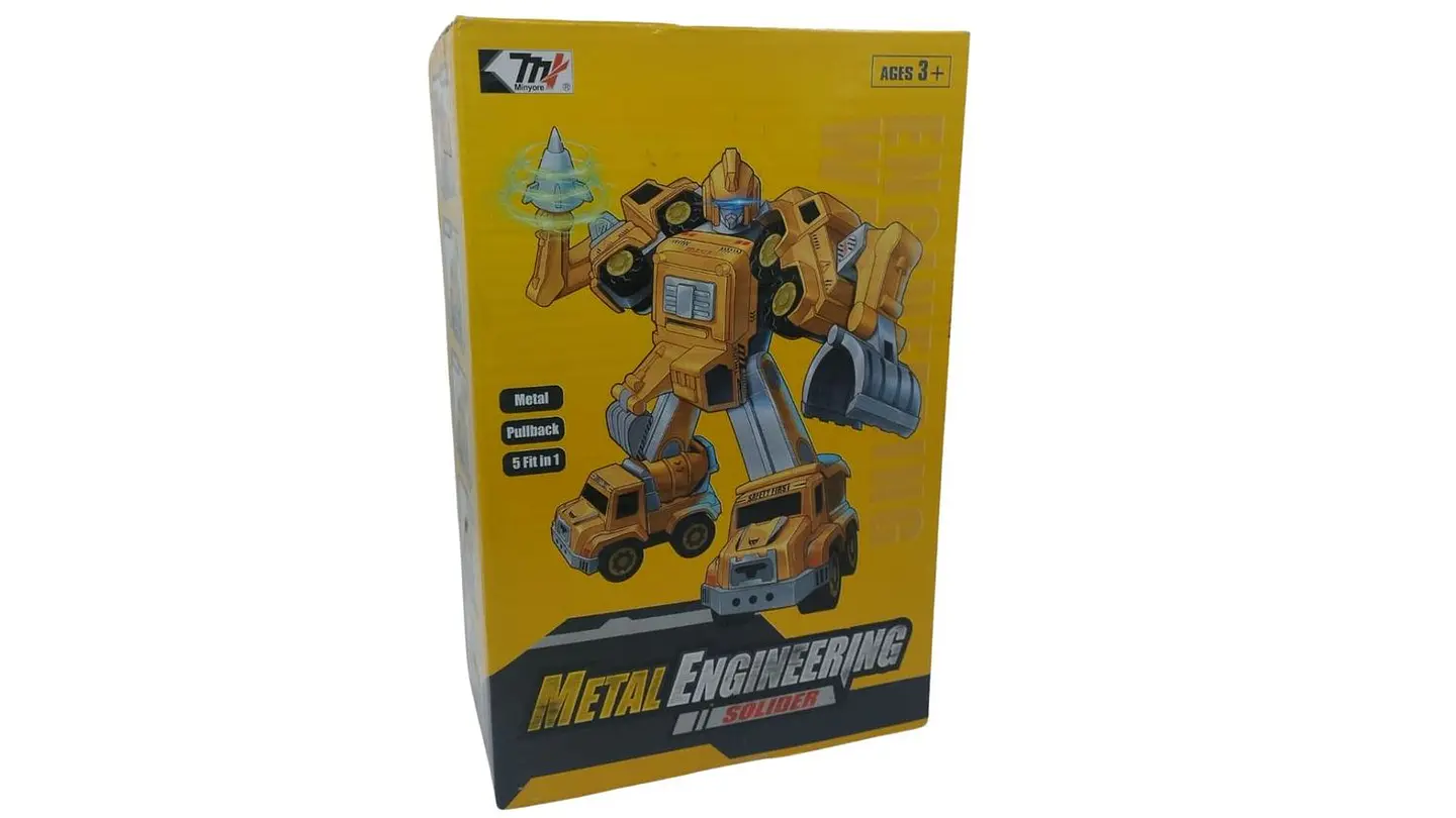 Robot Constructor Transformable Con 5 Vehículos De Construcción 5
