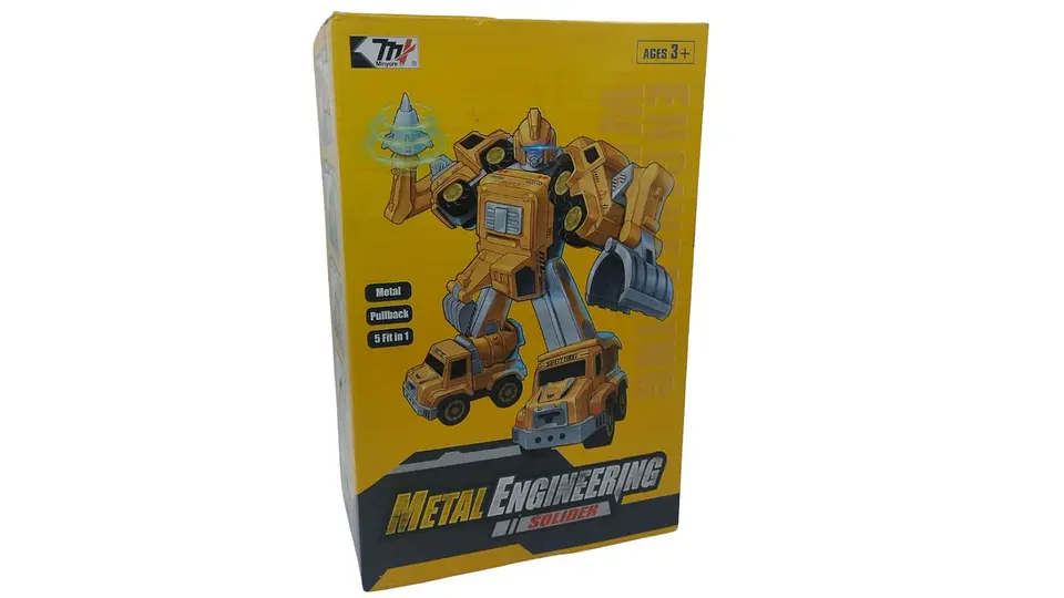 Robot Constructor Transformable Con 5 Vehículos De Construcción 5