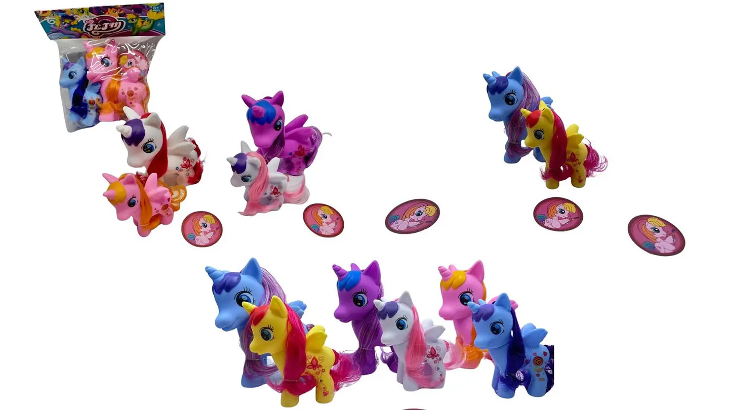 Set Pony Grande y Pony Pequeño con Estampita Juguete Niña 1