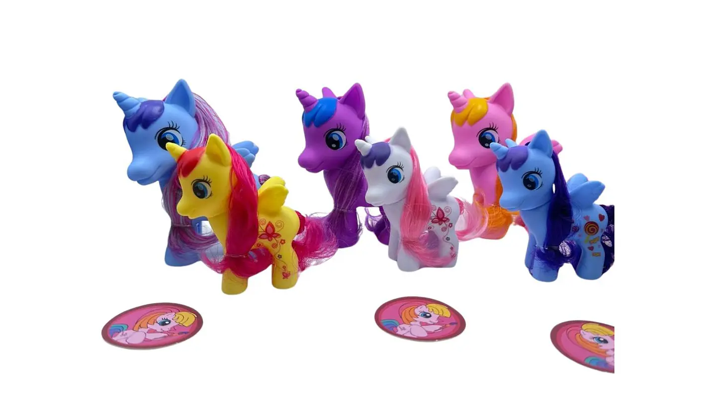 Set Pony Grande y Pony Pequeño con Estampita Juguete Niña 5