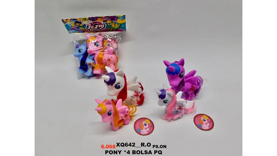 Set Pony Grande y Pony Pequeño con Estampita Juguete Niña 6