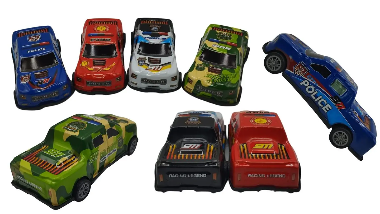 Set de Camionetas de Servicio para Niños en Bolsa  Policía, Ambulancia, Bomberos y Reparación 1