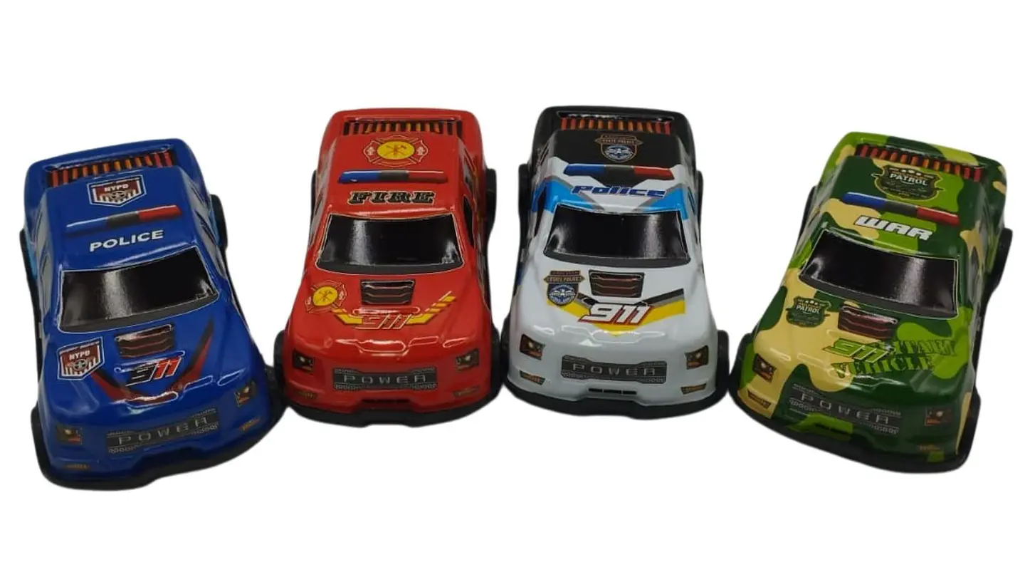 Set de Camionetas de Servicio para Niños en Bolsa  Policía, Ambulancia, Bomberos y Reparación 6