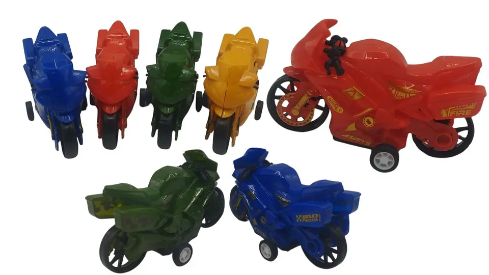 Set de 4 Motos de Juguete para Niños en Bolsa Colores Surtidos 1