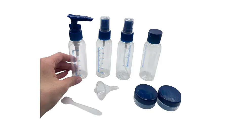 Set de Viaje 8 Piezas Botellas Recargables Portátil Líquidos 4