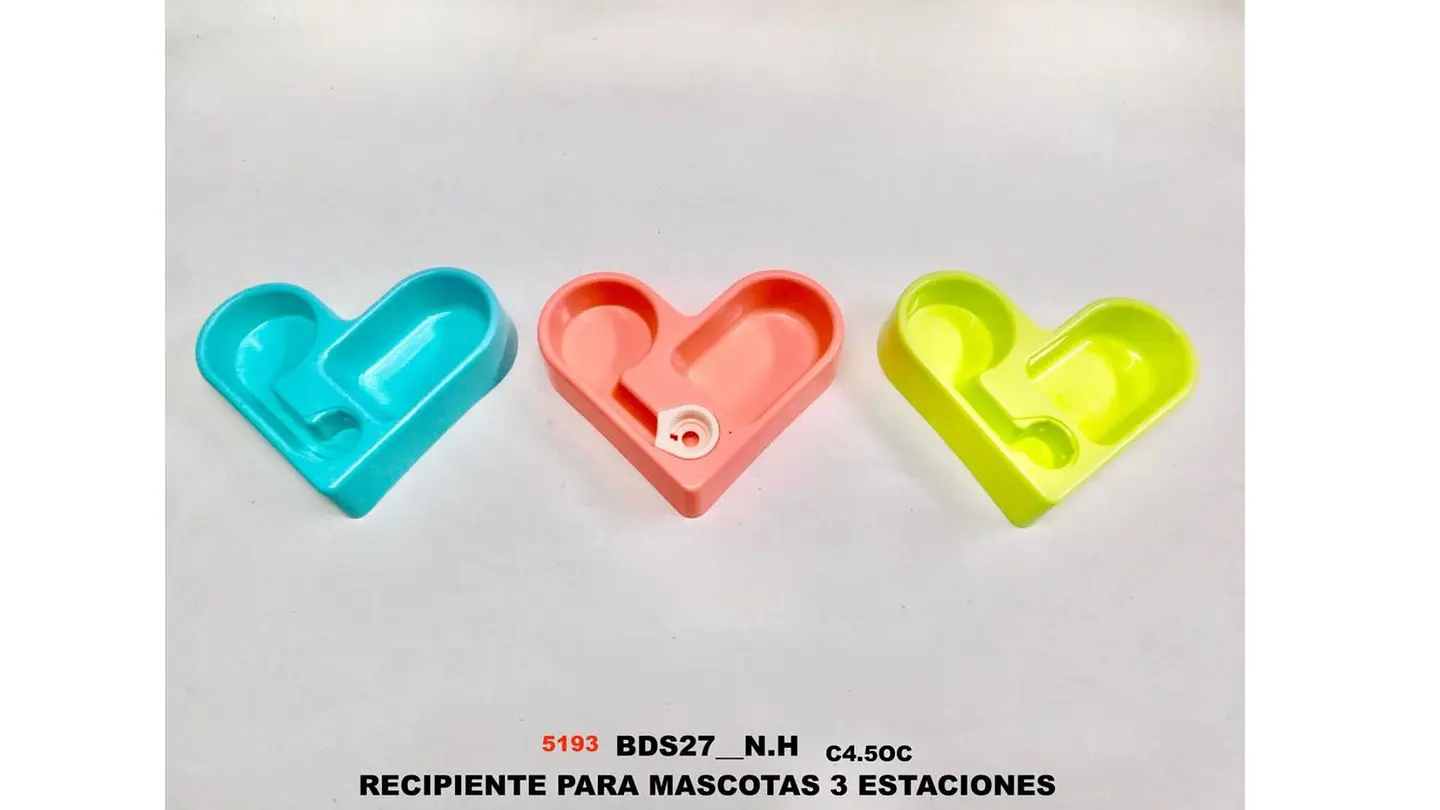Comedero para Mascotas 2 Espacios Plato Perro Gato Plástico 5