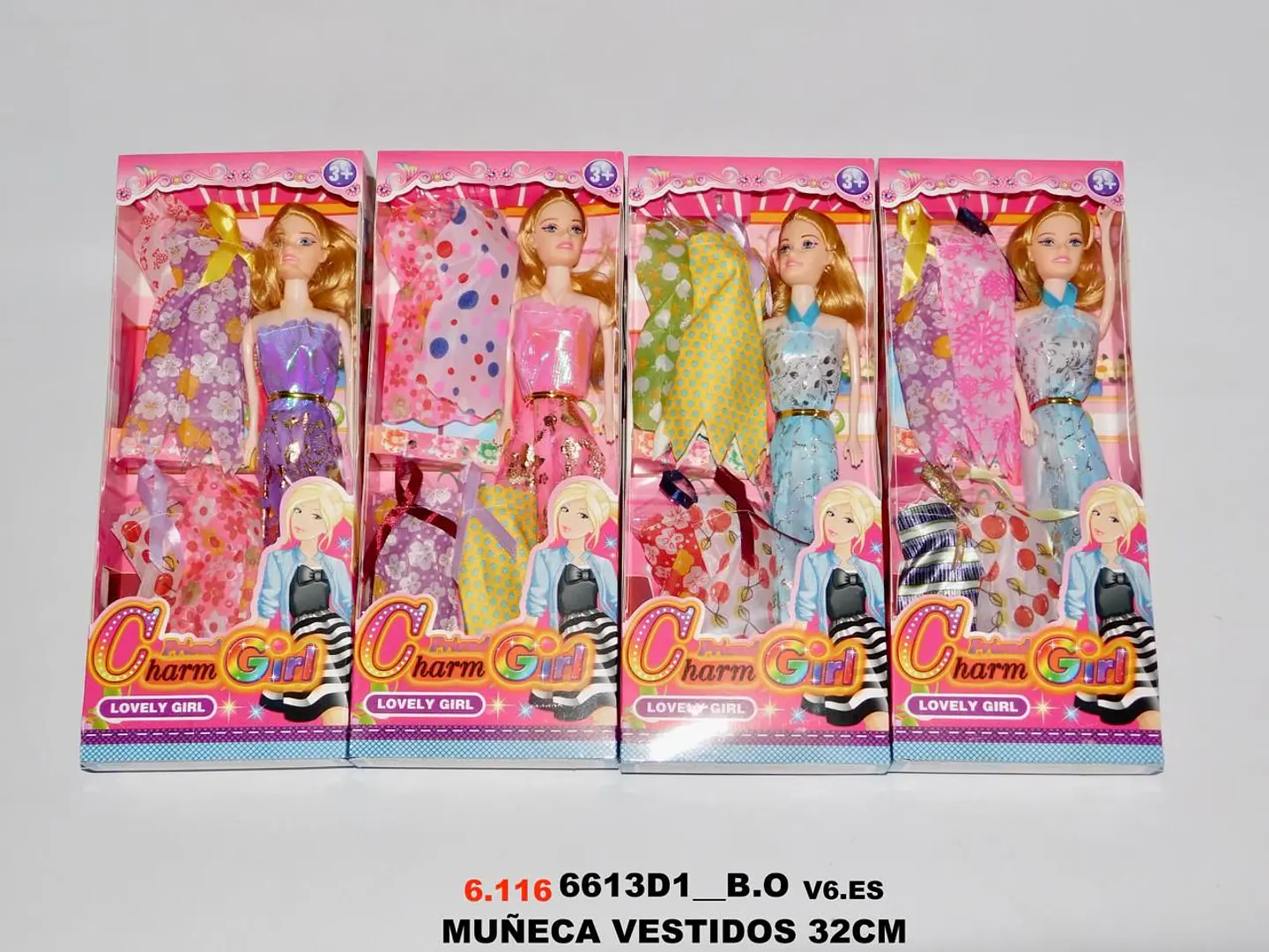 Muñeca con vestidos intercambiables Charm Girl 7