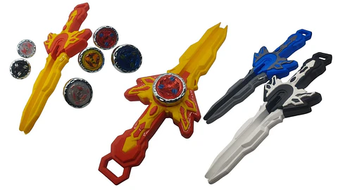 Trompo Lanzador Tipo Espada Set Con 2 Trompos Juego De Batalla Infantil Alto Giro