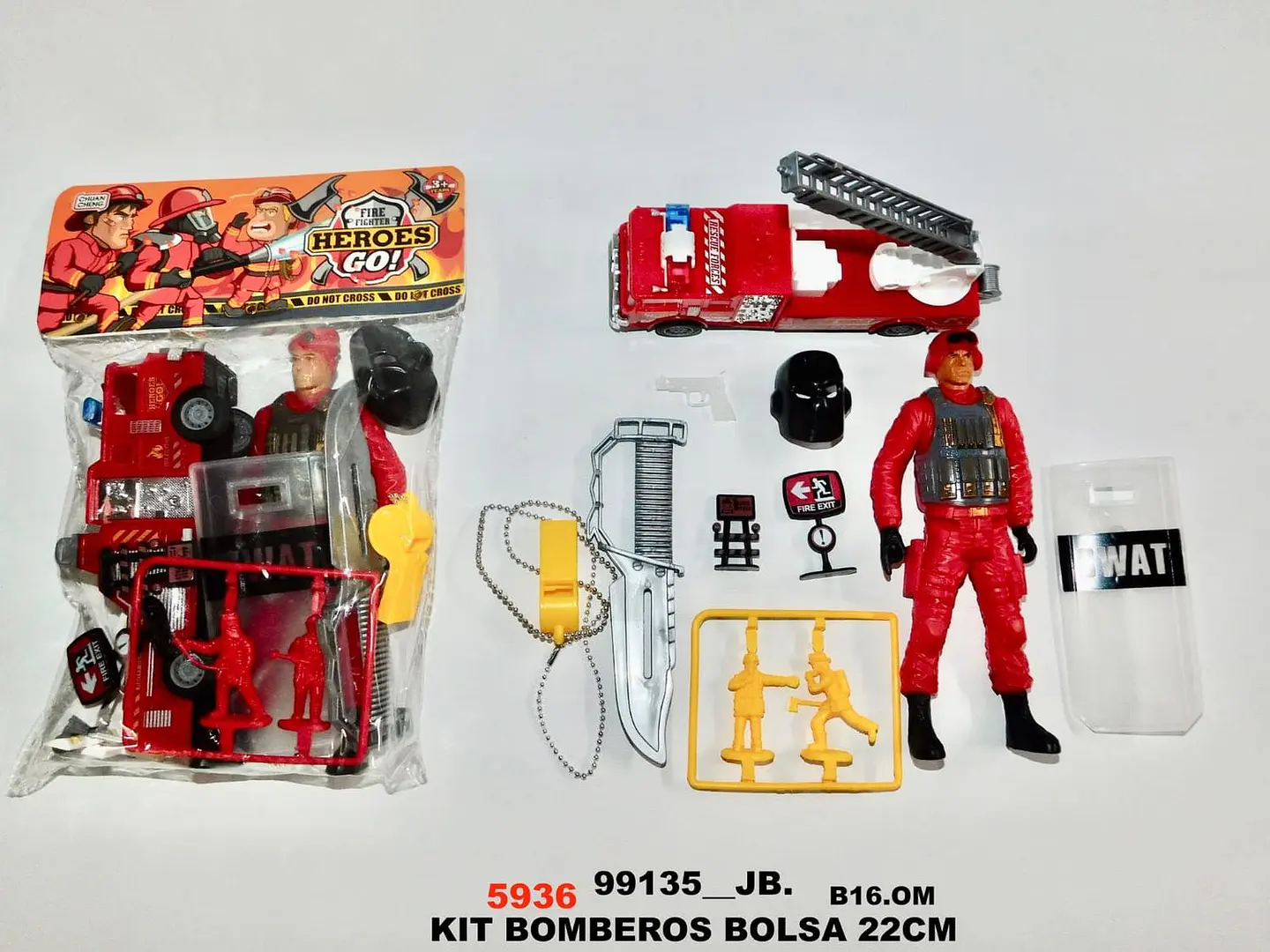 Juguete infantil tipo set de bomberos 5