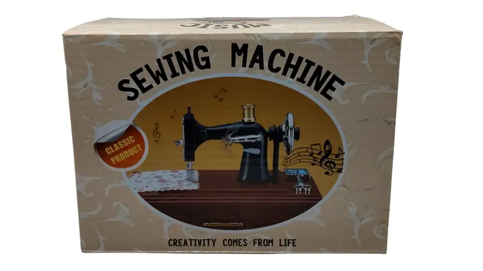 Maquina De Coser Decorativa Cajita Musical Con Cajones 5