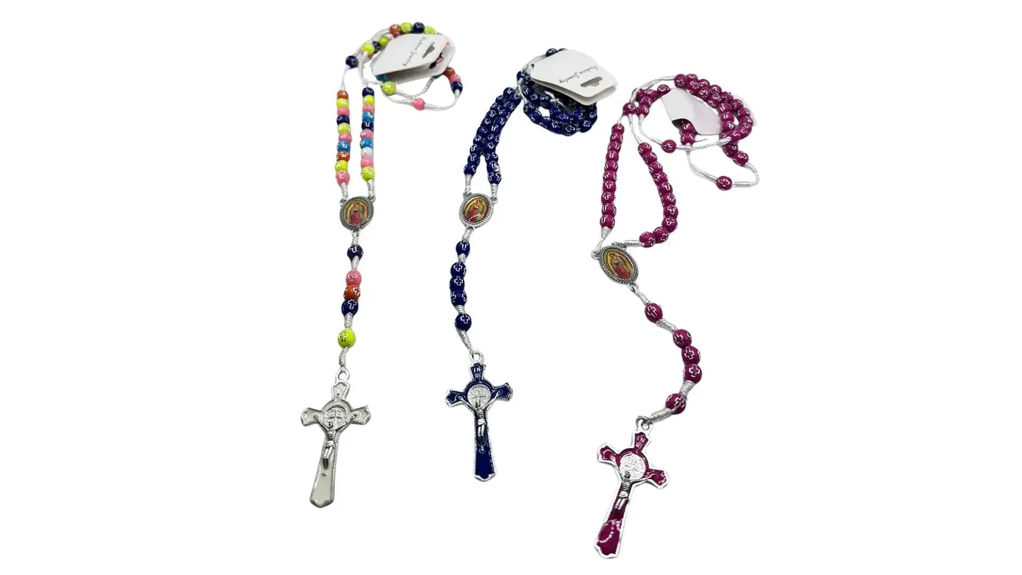 Rosario de Colores Camándula Religiosa con Cruz Diseño 1