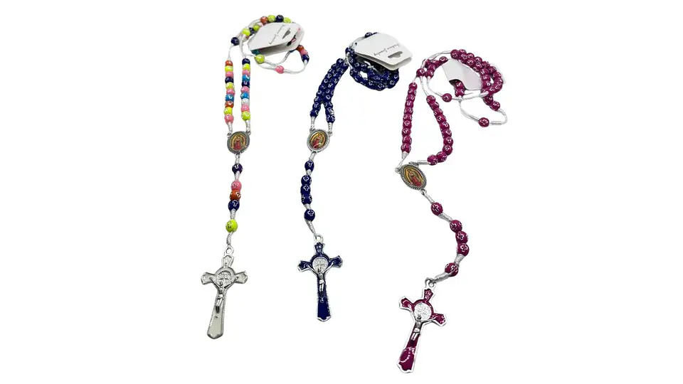 Rosario de Colores Camándula Religiosa con Cruz Diseño 1