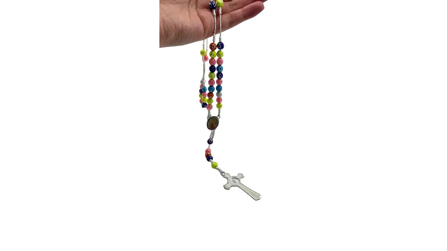 Rosario de Colores Camándula Religiosa con Cruz Diseño 3