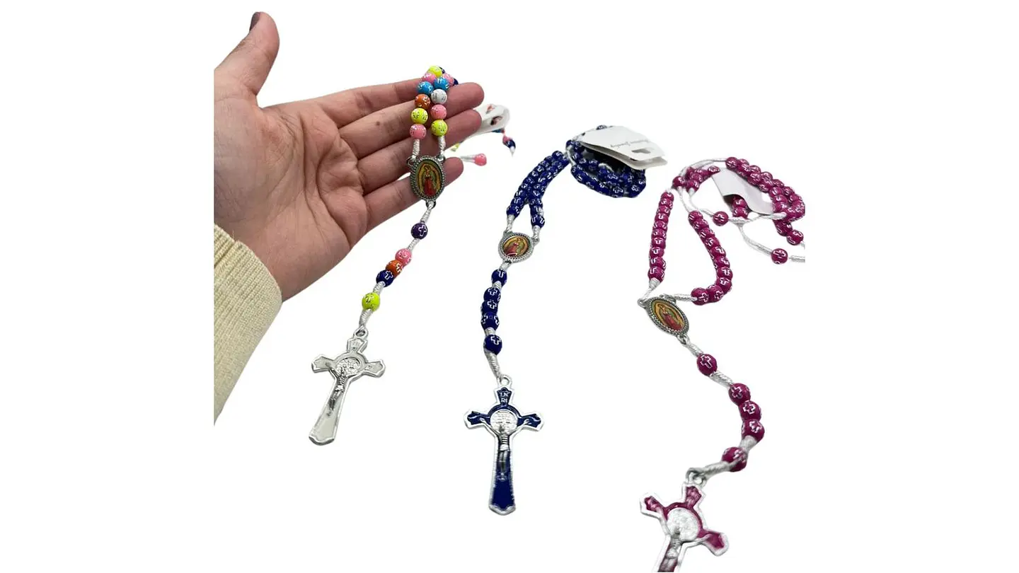 Rosario de Colores Camándula Religiosa con Cruz Diseño 6