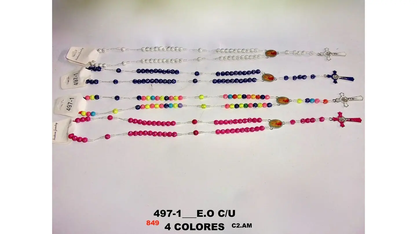 Rosario de Colores Camándula Religiosa con Cruz Diseño 7