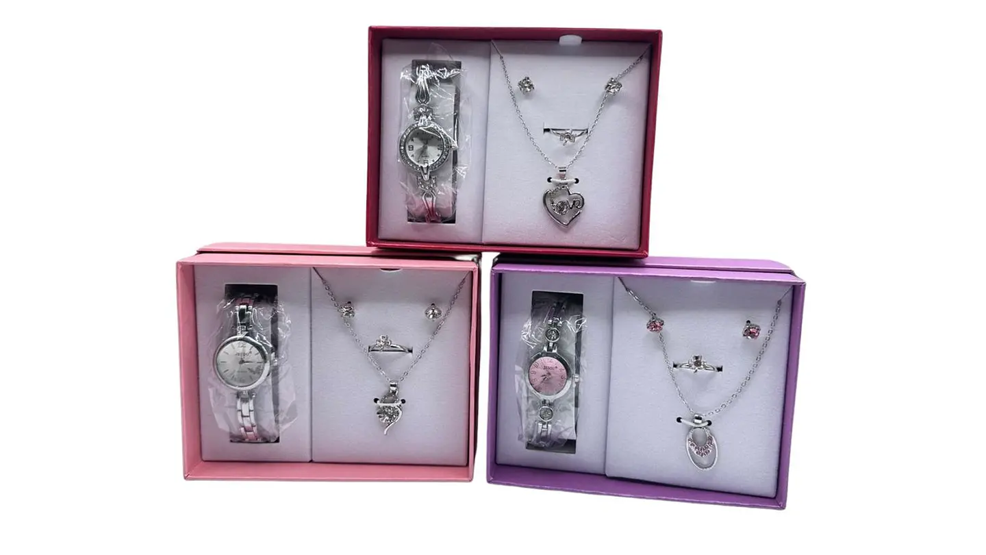 Set Reloj Dama con Collar Aretes y Anillo Elegante Regalo 1