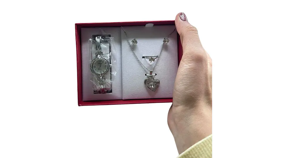 Set Reloj Dama con Collar Aretes y Anillo Elegante Regalo 2