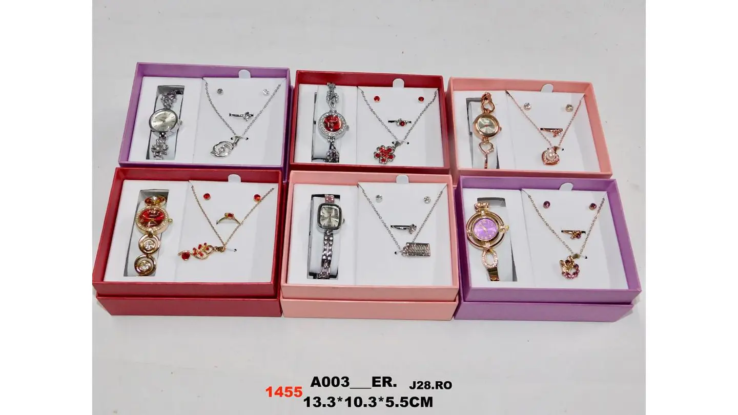 Set Reloj Dama con Collar Aretes y Anillo Elegante Regalo 5