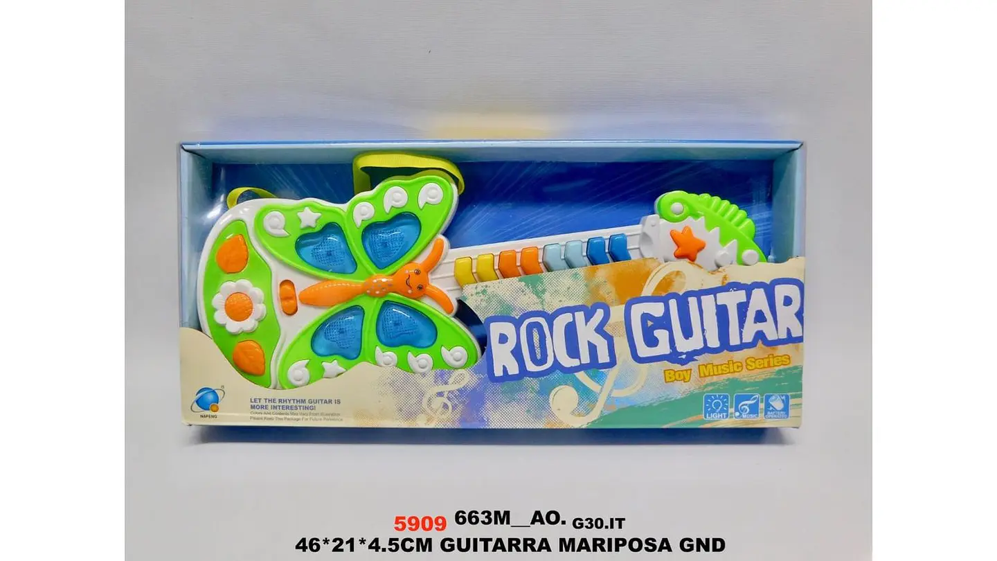 Guitarra Infantil Niño Estilo Rock con Luces y Sonidos Cool 6