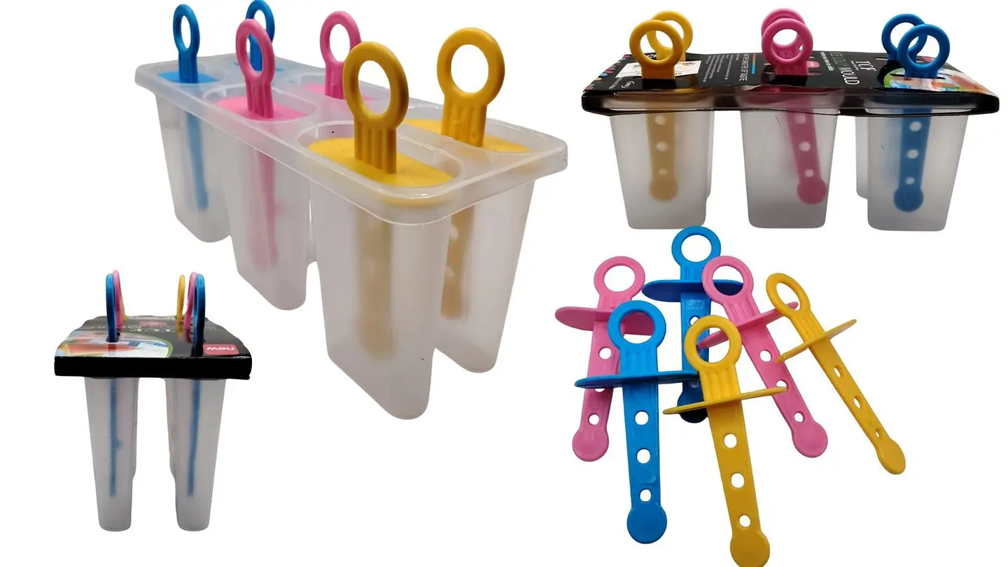 Set 6 Moldes Para Helado Casero Paletas Con Palito Colores 1