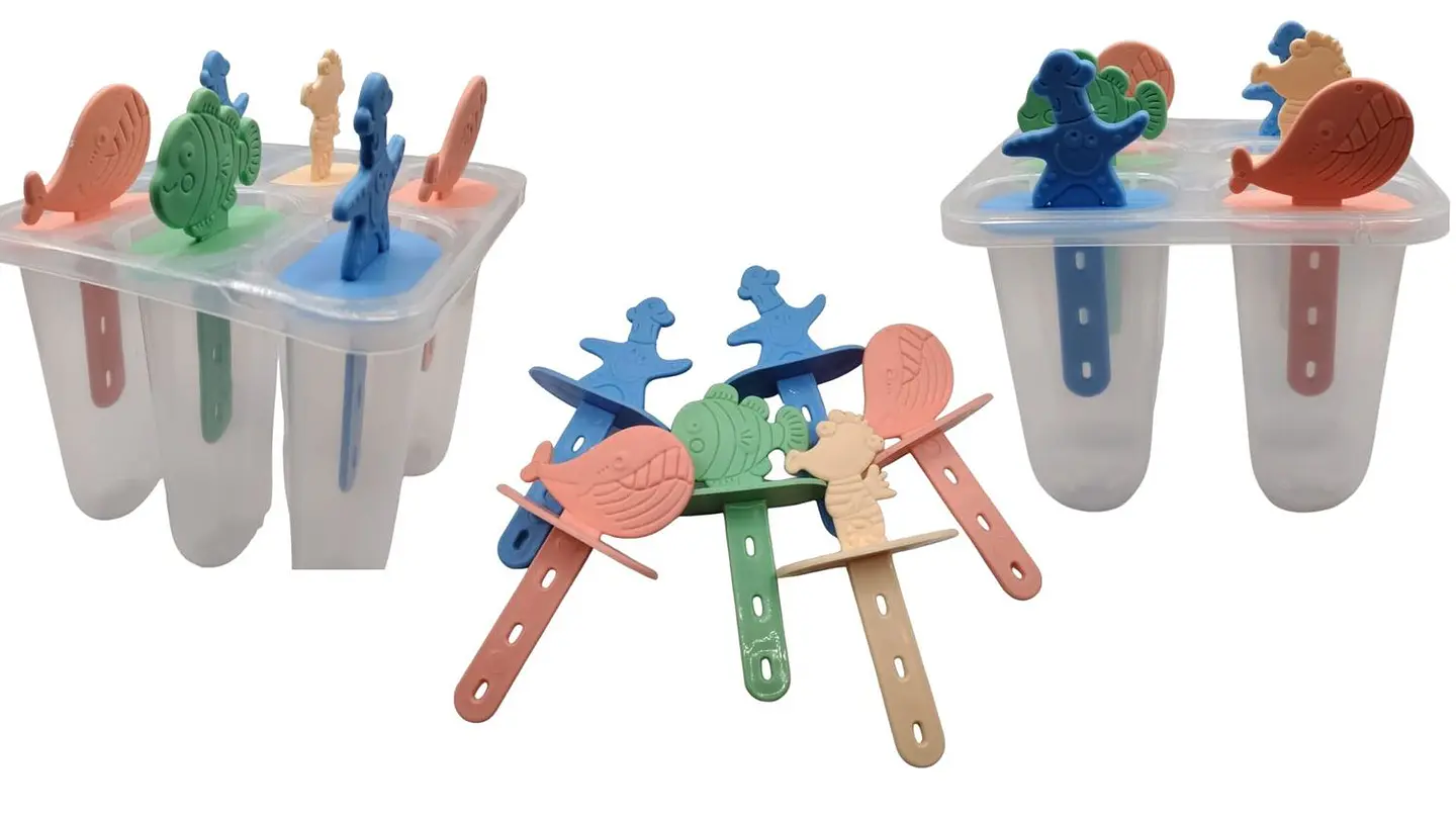Moldes Para Helado Casero Set De 6 Con Palitos De Animales 1
