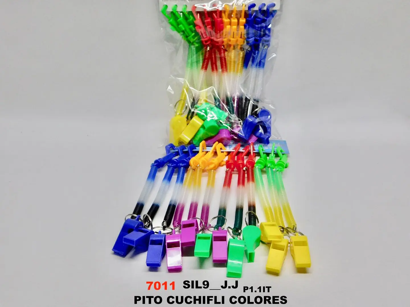 Set de Silbatos Deportivos con Resorte Colores Surtidos 6