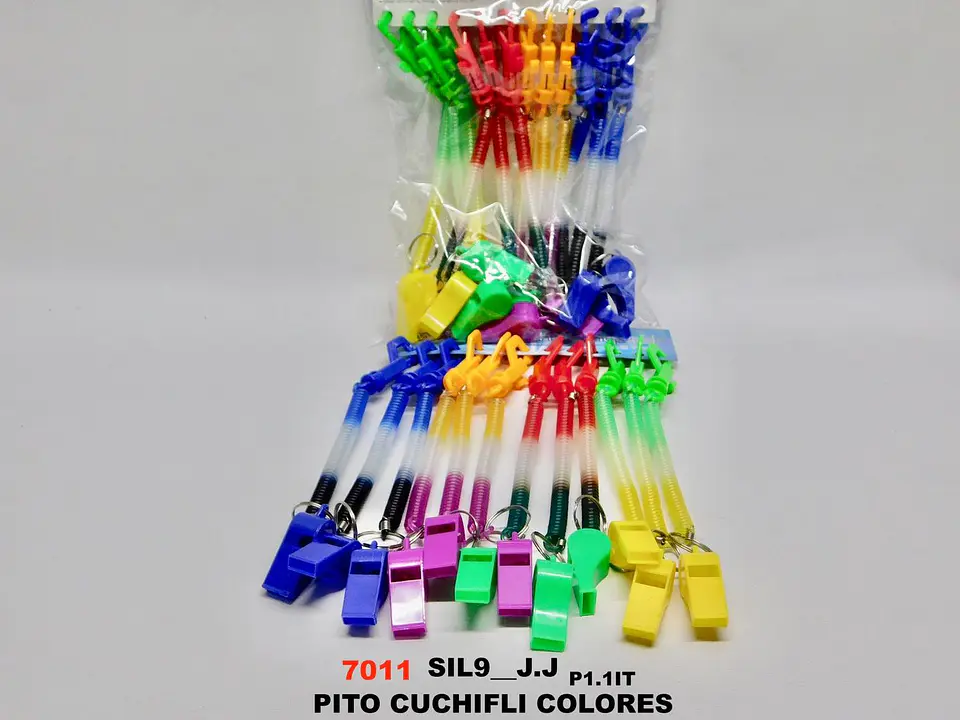 Set de Silbatos Deportivos con Resorte Colores Surtidos 6