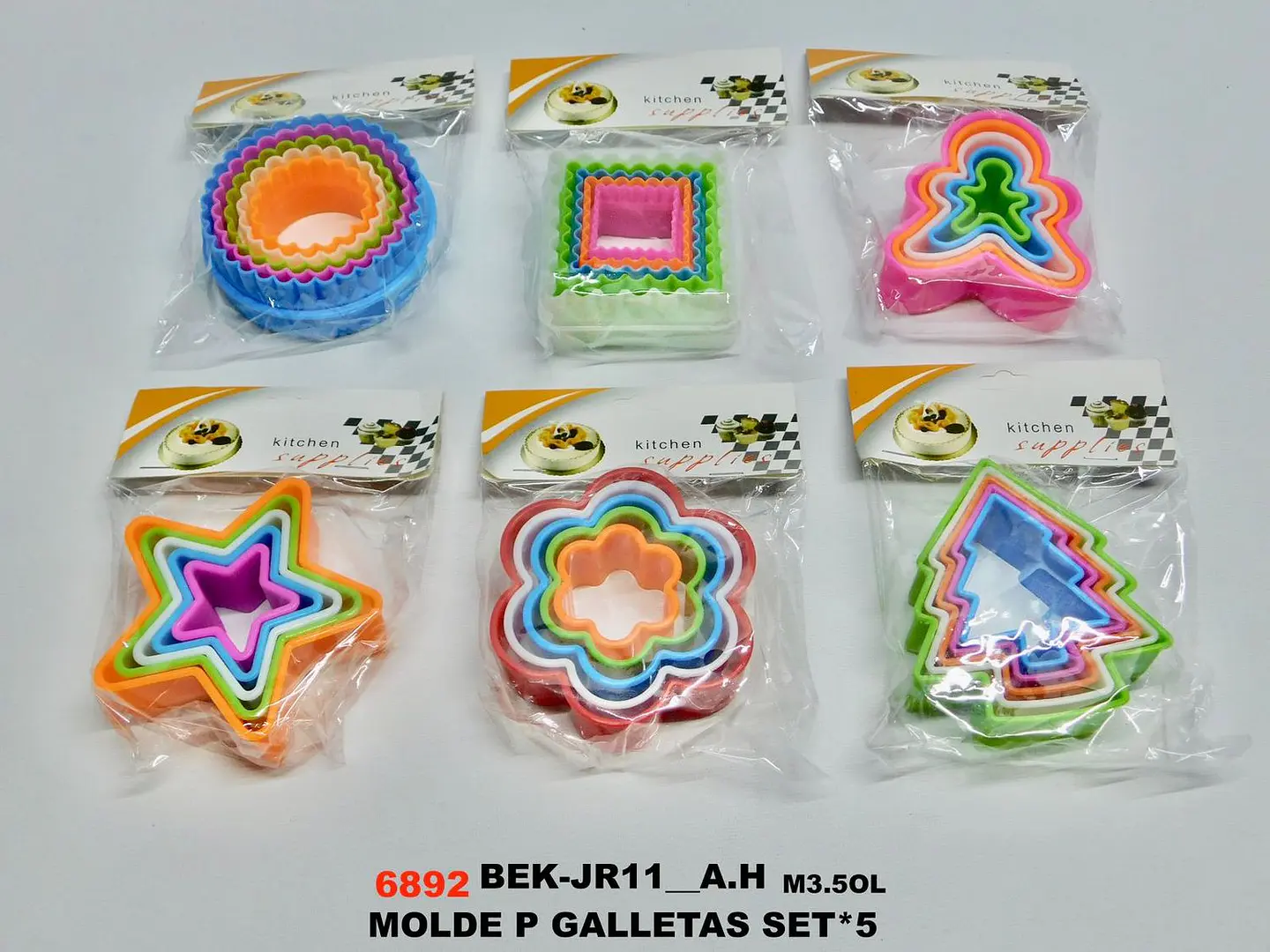 Set de Moldes para Galletas Figuras Variadas x5 Piezas 6