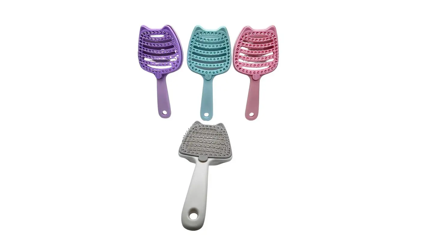 Cepillo Cabello Diseño Gatito Desenreda Suave Práctico Cute 1
